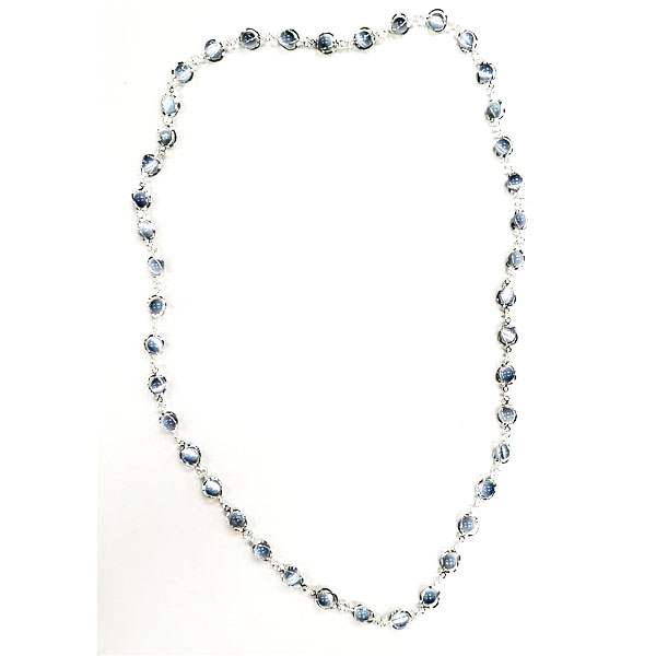 CAT'S EYE GREY CAGE NECKLACE 32"